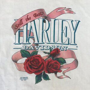 Vtg 3D Emblem Harley Davidson Graphic T-Shirt XL 90s Red Rose Still The Best